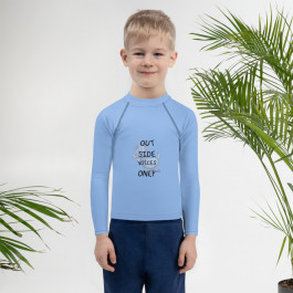 Out Side Voice Only - Kids Rash Guard Long Sleeve Tee - Light Blue